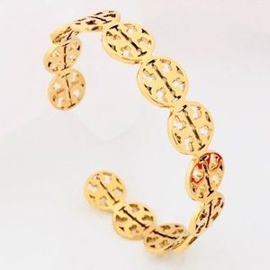 Tory Burch - Double T-logos Gold Cuff Bracelet